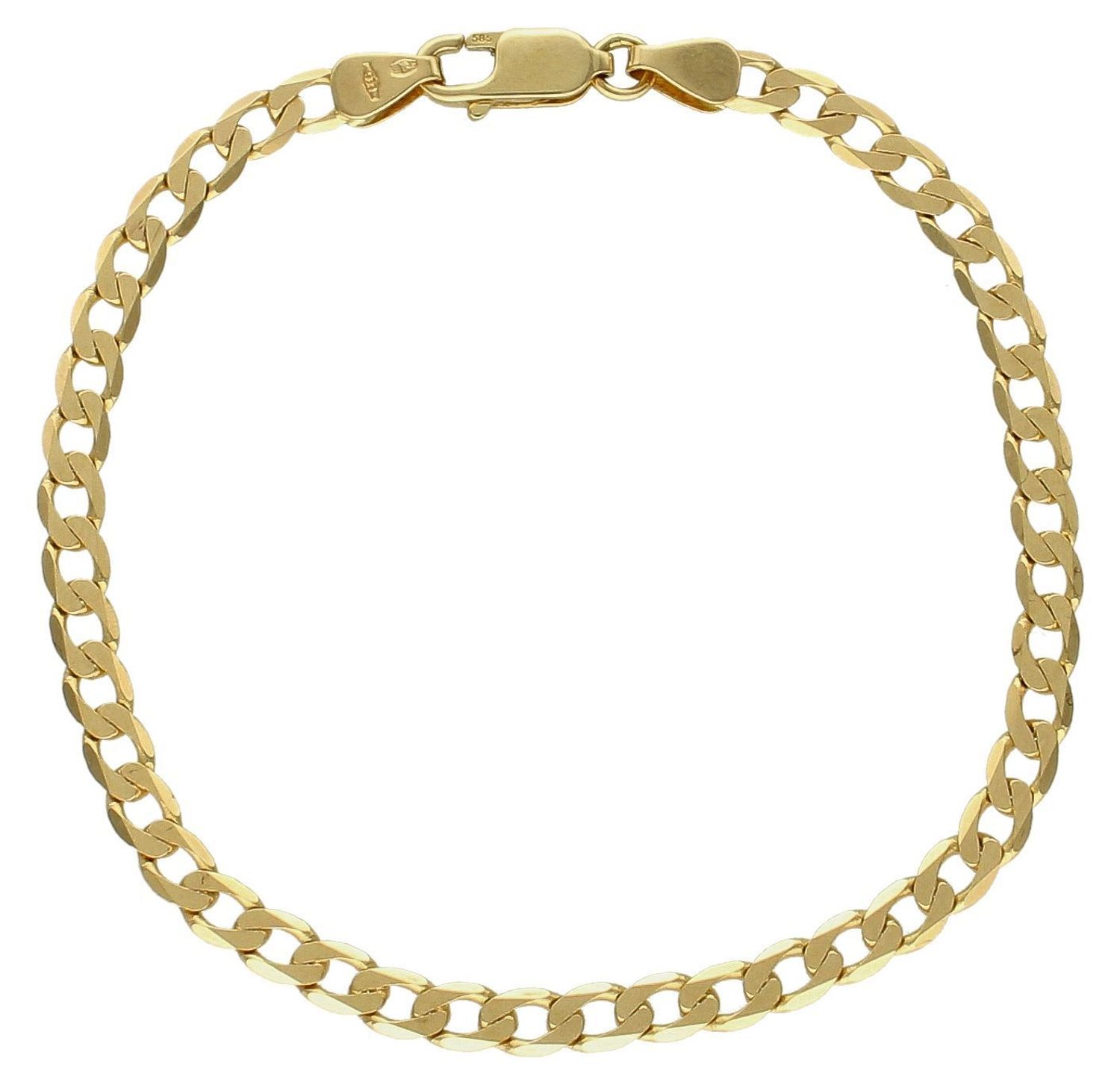 Złota bransoletka damska 585 pancerka 4 mm DIA-BRA-1122-100-585 4mm. Złote Bransoletki Damskie. Złote bransoletki 585. Złota bransoletka pancerka. Złota bransoletka damska próby 585 pancerka idealna na prezent (2).jpg